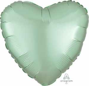 Anagram Heart Satin Luxe Mint Green 45cm Each