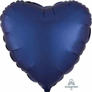 Anagram Heart Satin Luxe Navy 45cm Each