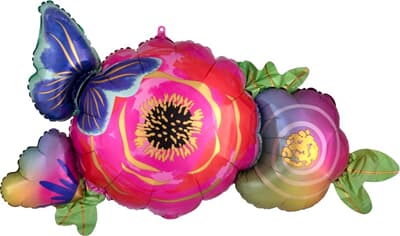 Satin Infused Flowers & Butterflies 93cm x 48cm Each