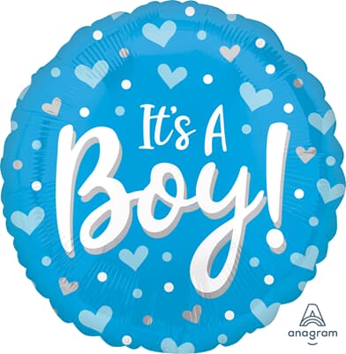 Its A Boy Hearts and Dots 45cm Each
