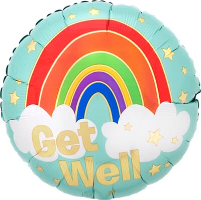41692.jpg Get Well Golden Rainbow 43cm Foil Balloon Each
