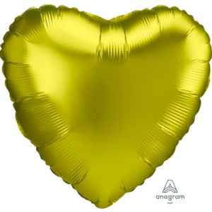 Anagram Heart Satin Luxe Lemon 45cm Each