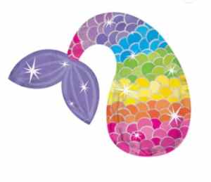 Mermaid Tail with Sparkle Mini Shape. Each