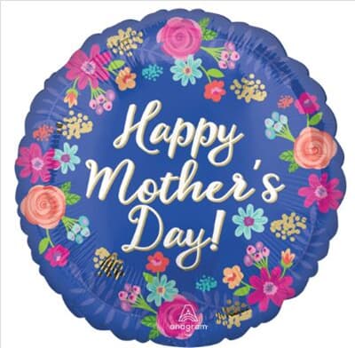 42725.jpg Happy Mother's Day Circled in Flowers Foil 45cm Each