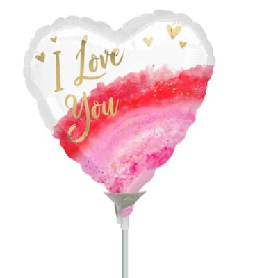22cm Foil I Love You Geode Watercolour EA