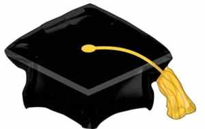Black Grad Cap Supershape 79cm x 56cm Each