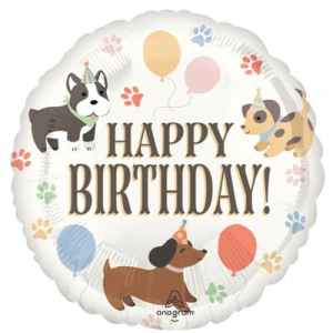Happy Birthday Pawsome Party 45cm Foil Balloon Each