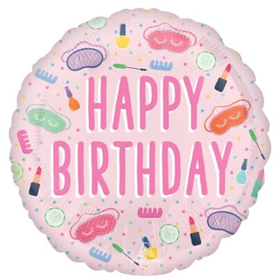 Happy Birthday Spa Party 45cm Foil Balloon Each