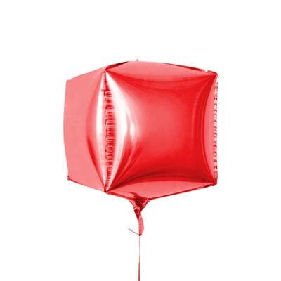 4DCUBE-RED.jpg Cube Shaped Foil 15in - 38 cm Red EA
