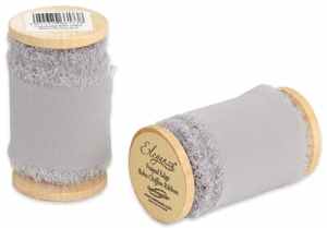Eleganza Frayed Edge Boho Chiffon Ribbon 50mm x 5m Grey No.81 (1 Reel) EA