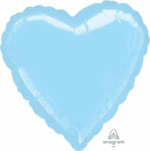 Anagram Heart Metallic Pastel Blue 45cm Each