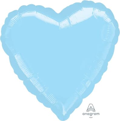 Anagram Heart Metallic Pastel Blue 45cm Each