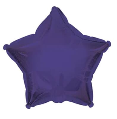 827002V.jpg Purple Foil Star 15cm With Valve EA
