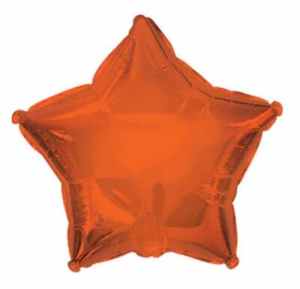Orange Foil Star 15cm With Valve EA