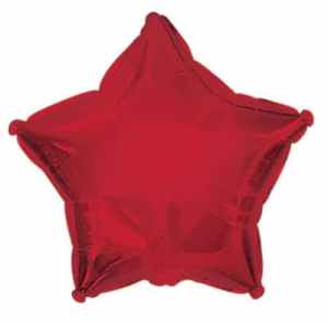Dark Red Foil Star 15cm With Valve EA