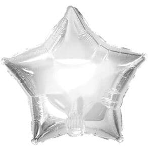 Silver Foil Star 15cm With Valve EA