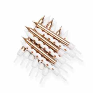 Candles 7.5cm Metallic Star Mix Candles Gold with Holders Pack(12)