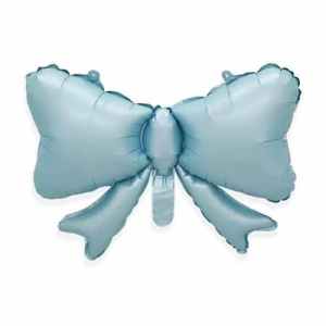 Mini Bow Foil Balloons Blue 41cm x 51cm Each