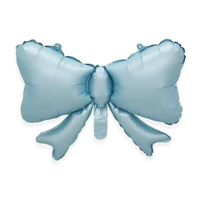 Mini Bow Foil Balloons Blue 41cm x 51cm Each