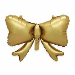 Mini Bow Foil Balloons Gold 41cm x 51cm Each