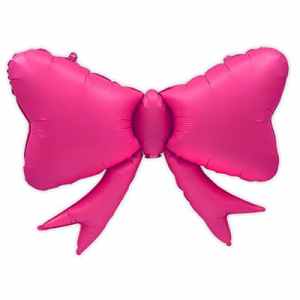 Large Bow Supershape Foil Balloon Hot PInk 79cm x 62cm Air Filled Only Each