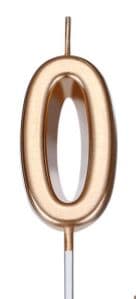 Birthday Candle Rose Gold Number 0 EA