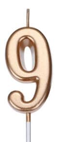 Birthday Candle Rose Gold Number 9 EA
