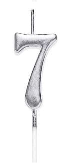 Birthday Candle Silver Number 7 EA