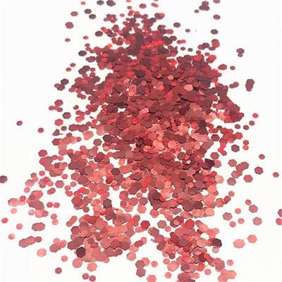 Confetti Hexagonal Metallic Red 4-5 mm,250 grams
