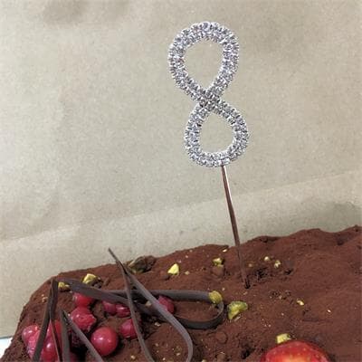 Cake Topper Silver Rhinestone Crystal 4.5cm Metal Number 8 Each ...
