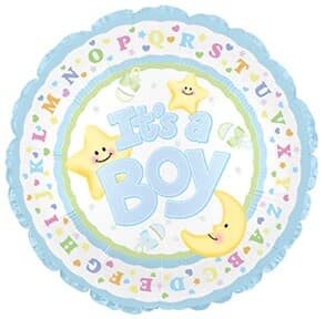 It's A Boy Moon & Stars 23cm Each