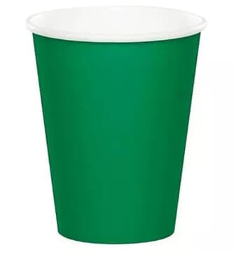 Solid Paper Cups 350ml Green Pack(10)
