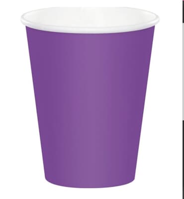 Solid Paper Cups 350ml Purple Pack(10)