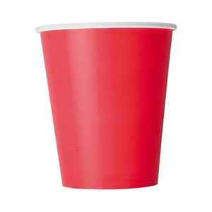 Solid Paper Cups 350ml Red Pack(10)
