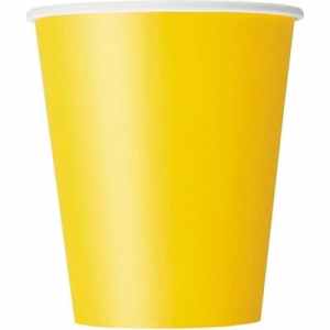 Solid Paper Cups 350m Yellow Pack(10)