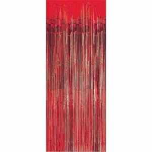 Door Curtain Metallic Red 100cm x 200cm Each