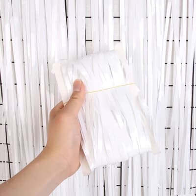 Door Curtain White 100cm x 200cm Each