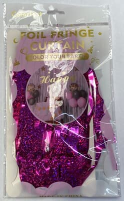 DCH-HP.jpg Door Curtain Holographic Metallic Hot Pink 100cm x 200cm Each