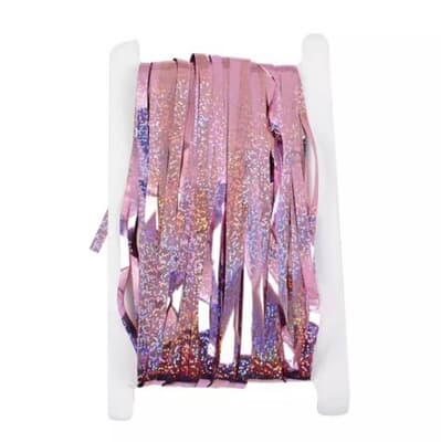 Door Curtain Holographic Metallic Light Pink 100cm x 200cm Each