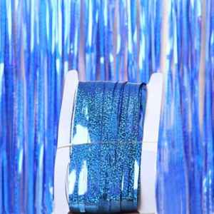 Door Curtain Holographic Metallic Royal Blue 100cm x 200cm Each