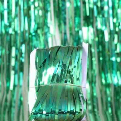 Door Curtain Matte Metallic Green 100cm x 200cm Each