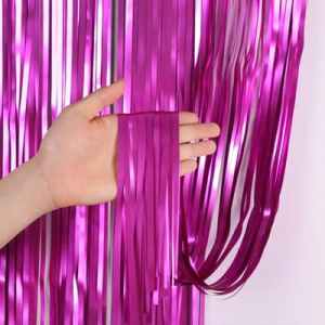 Door Curtain Matte Metallic Hot Pink 100cm x 200cm Each