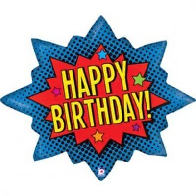 Superhero Birthday Burst Supershape 32in EA