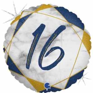Marble Blue 16 45cm Foil Balloon Each