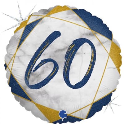 Marble Blue 60 45cm Foil Balloon Each