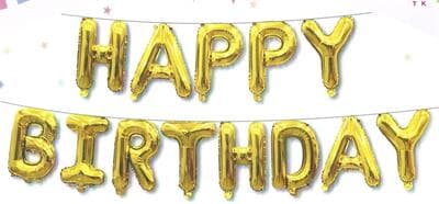 Happy Birthday Kit Set Gold 13 x 16in 40cm Letters ribbon/straw  included EA