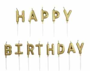 Candle HAPPY BIRTHDAY Gold EA