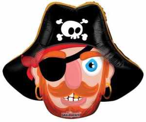 Pirate Head Mini Shape 35cm Self Sealing Each