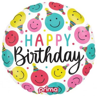 Prima 18'' Happy Birthday Faces Foil 45cm Each