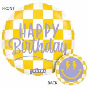 Prima 18'' Happy Birthday Face Checker Foil 45cm Each